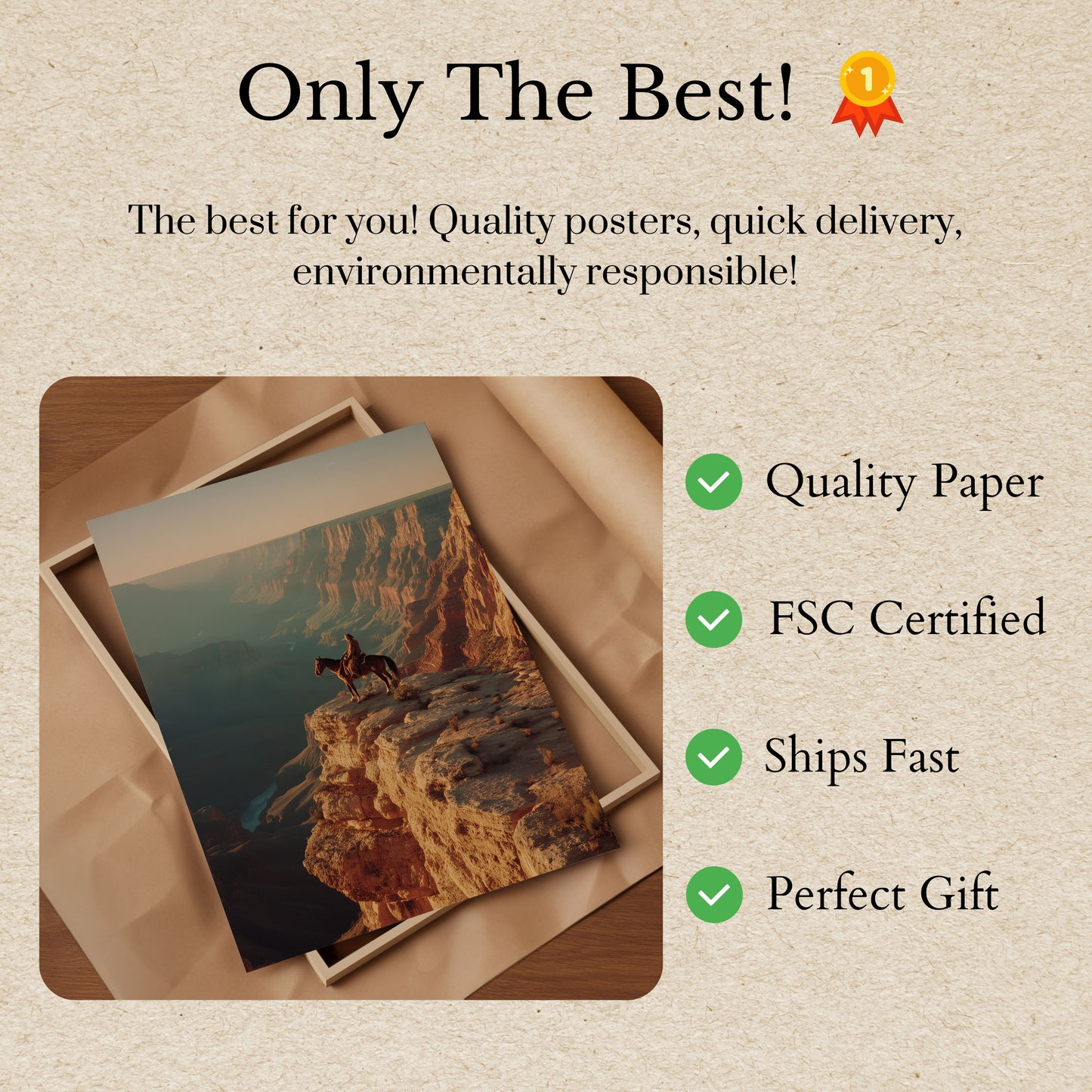 Lone Rider Grand Canyon Poster