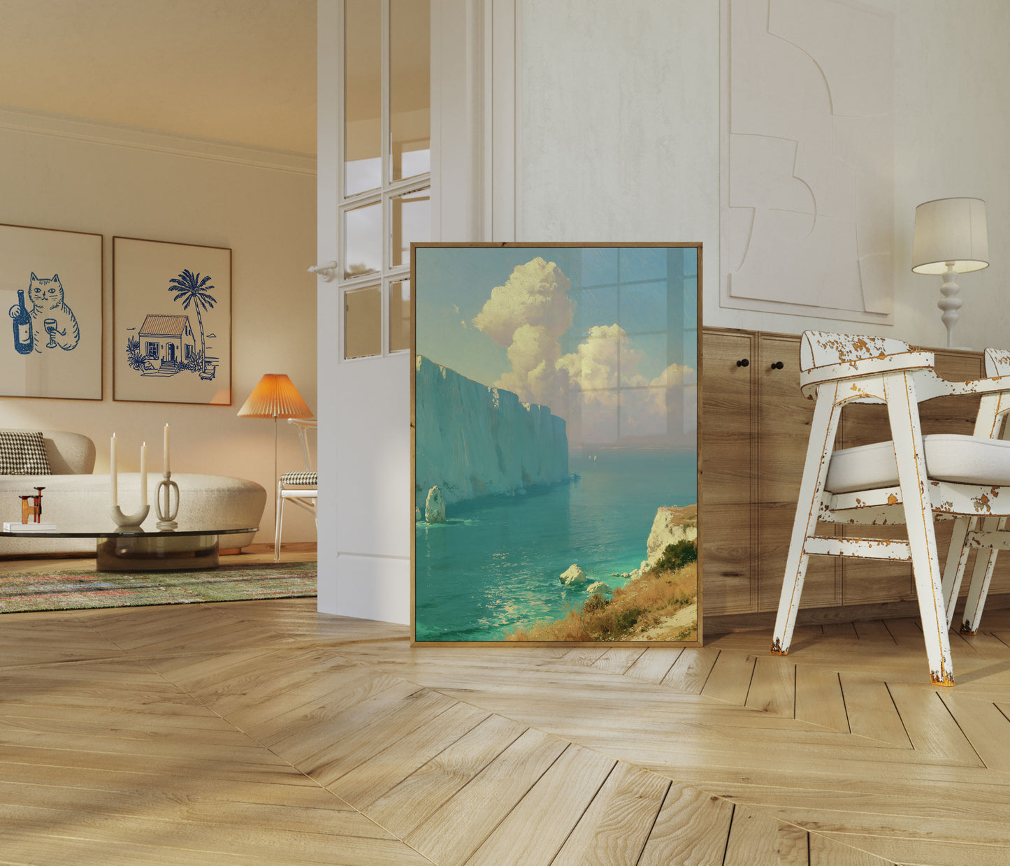 White Cliffs Coastal Serenity Poster