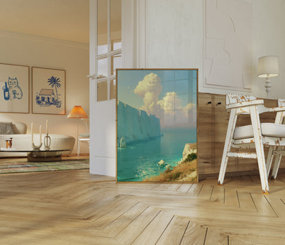 White Cliffs Coastal Serenity Poster