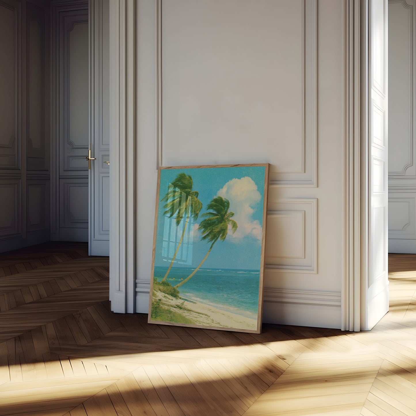 Tropische Palmenstrand-Paradies-Plakat