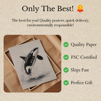 Majestic Orca Ocean Leap Poster