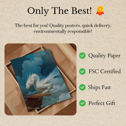 Ethereal White Dragon Poster