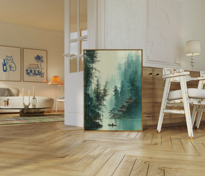 Poster del Tempio Zen Foresta Nebbiosa
