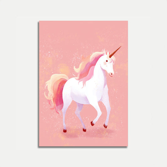 Affiche Licorne Rose Magique