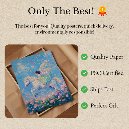 Fairy on Winged Horse Poster