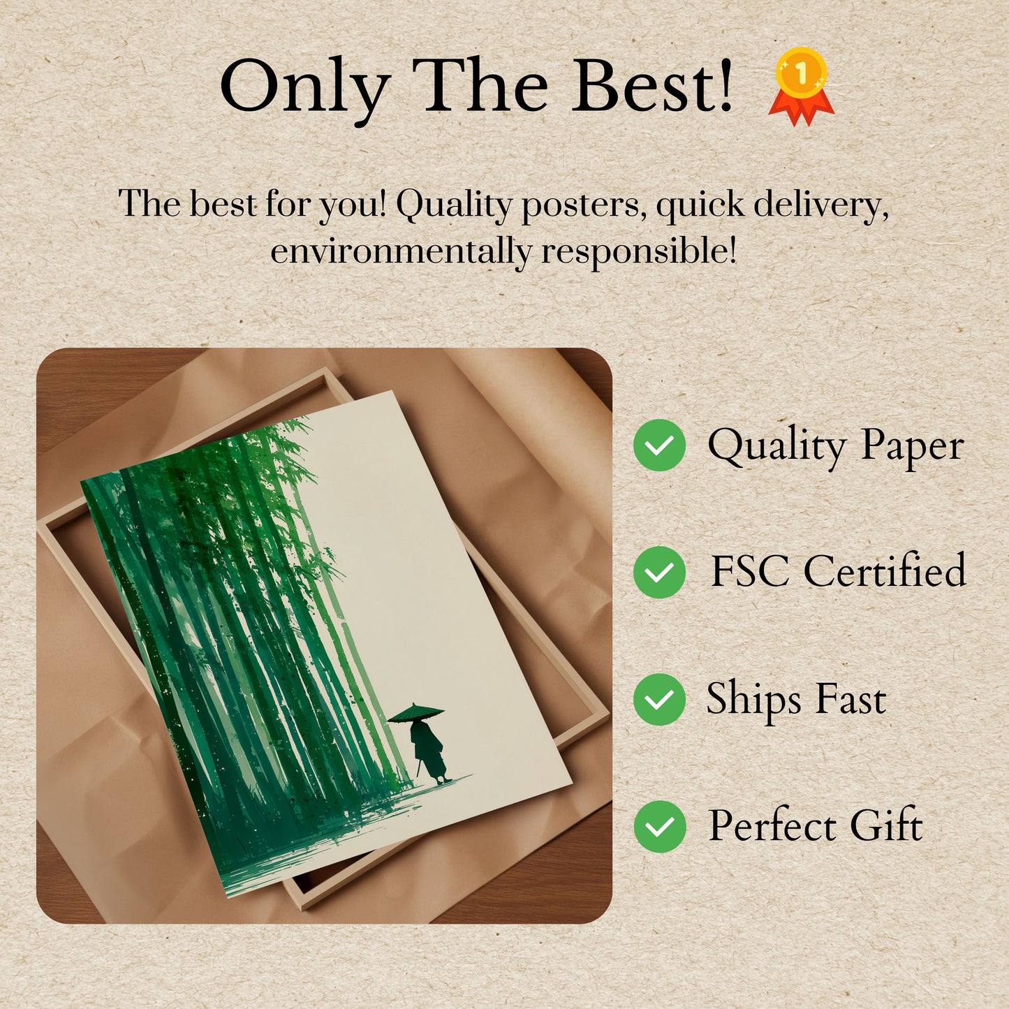 Bamboo Forest Solitude Poster