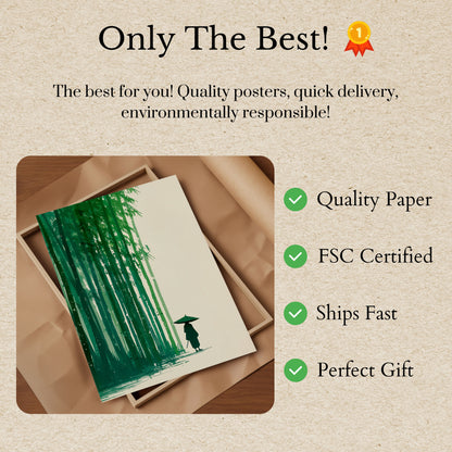 Bamboo Forest Solitude Poster
