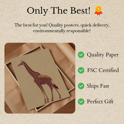 Geometric Maze Giraffe Poster