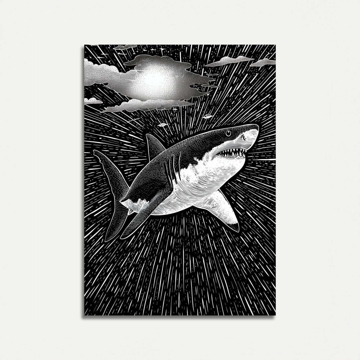 Cosmic Shark Space Voyage Poster