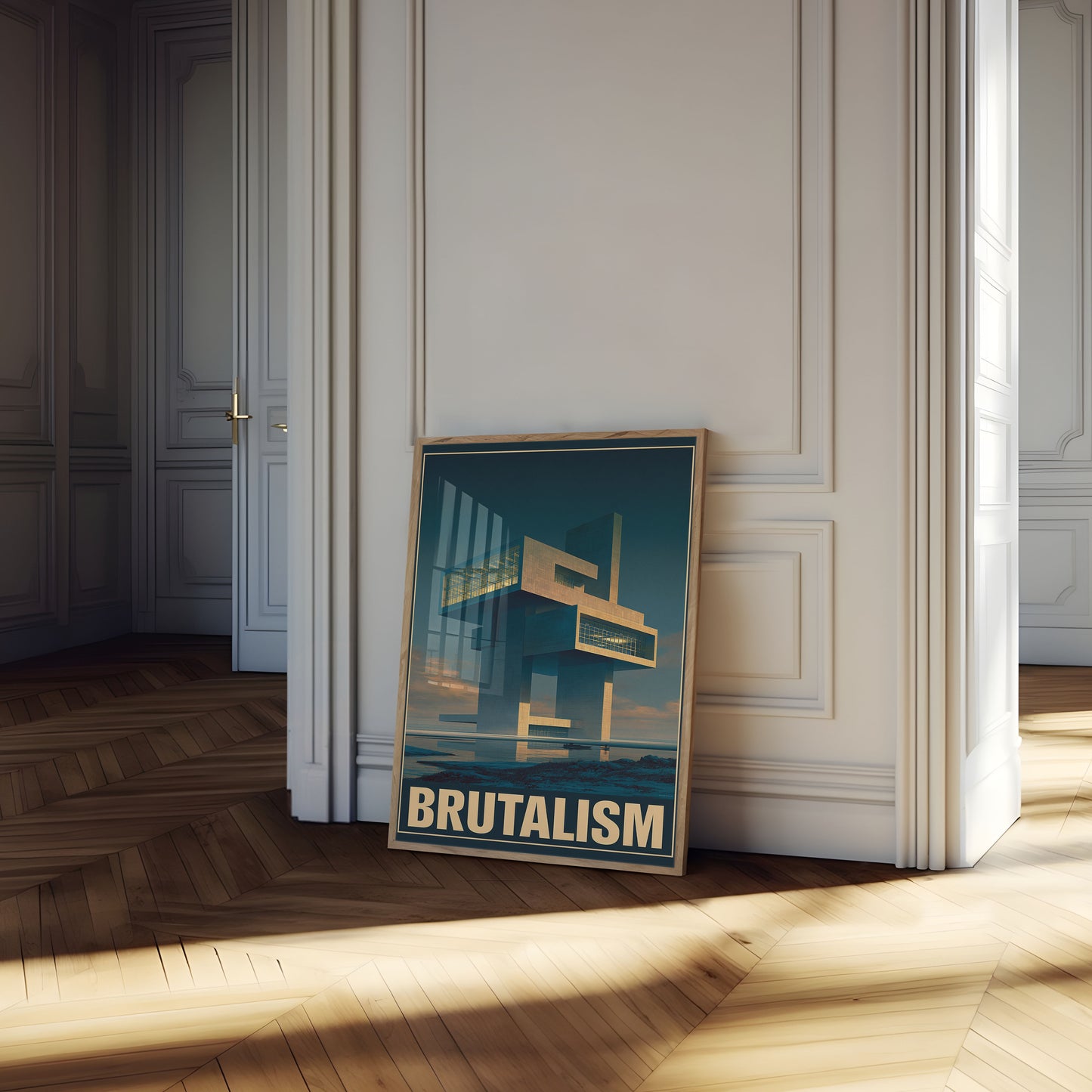 Brutalistisk Havnefront Arkitektur Plakat