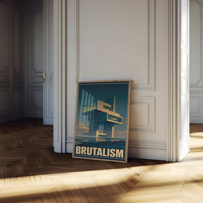 Brutalistisk Havnefront Arkitektur Plakat