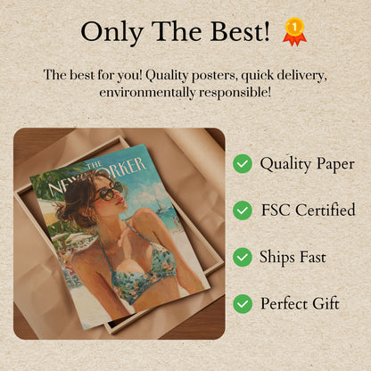 Summer Beach New Yorker Poster