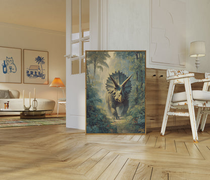Ancient Forest Triceratops Poster