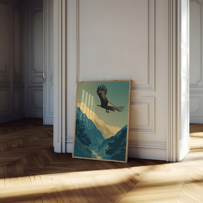Eagle Soaring Mountain Valley Poster