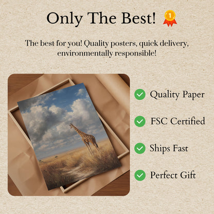 Serene Giraffe Savanna Poster