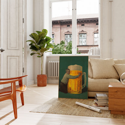 Giant Beer Mug Embrace Poster