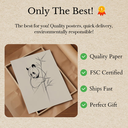 Minimalist Panda Bamboo Poster