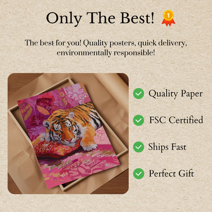 Vibrant Tiger Portrait Poster