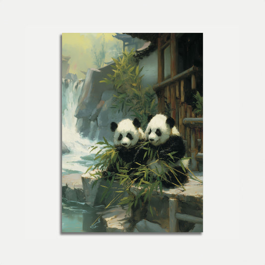 Serene Pandas Bamboo Sanctuary Poster