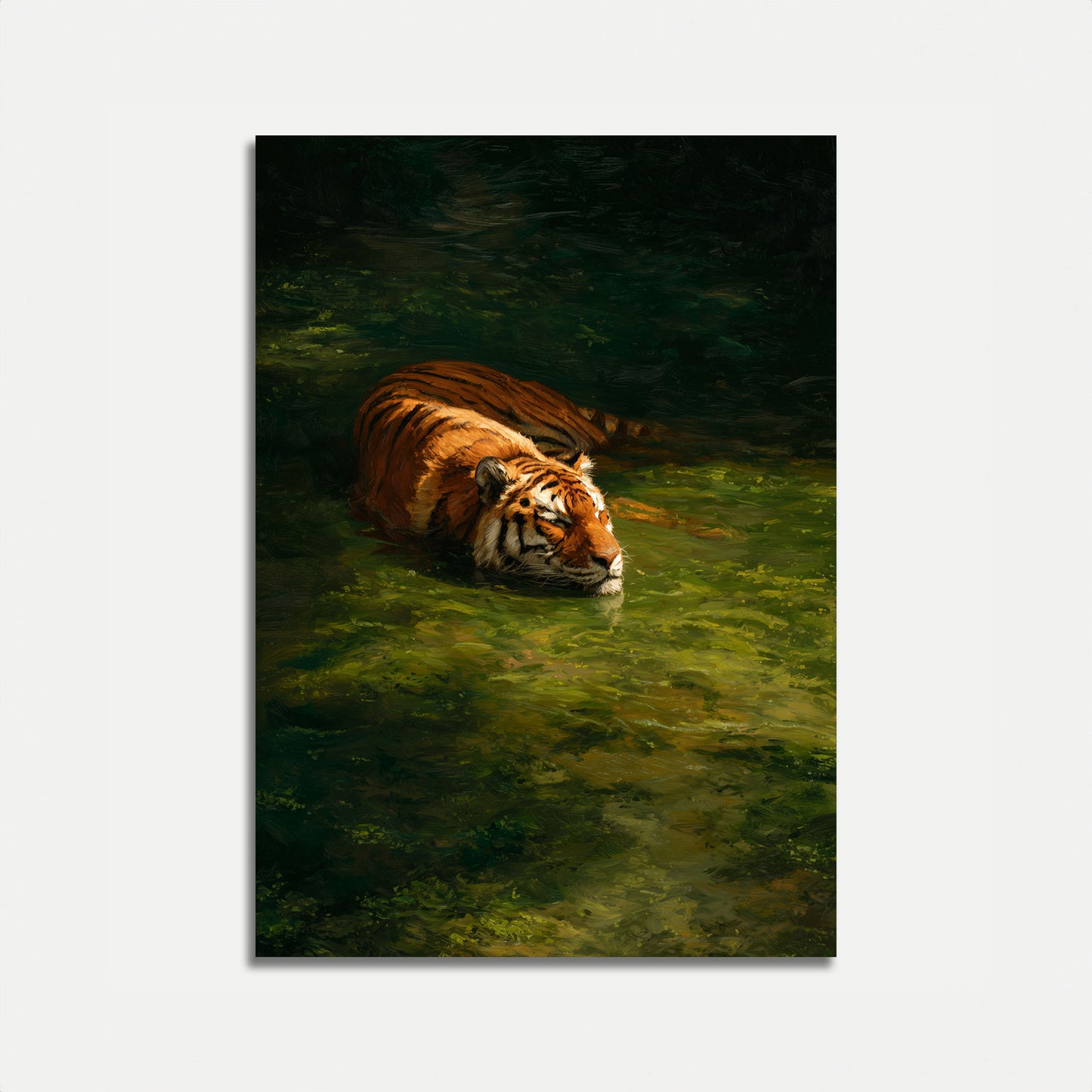 Poster di Tigre che Nuota in Acqua
