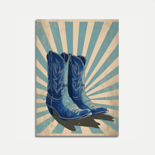 Blue Cowboy Boots Poster