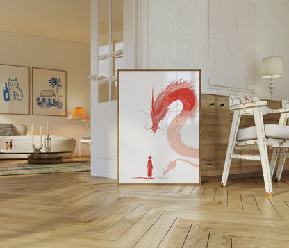 Póster del guardián del dragón carmesí