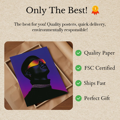 Neon Silhouette Gradient Poster