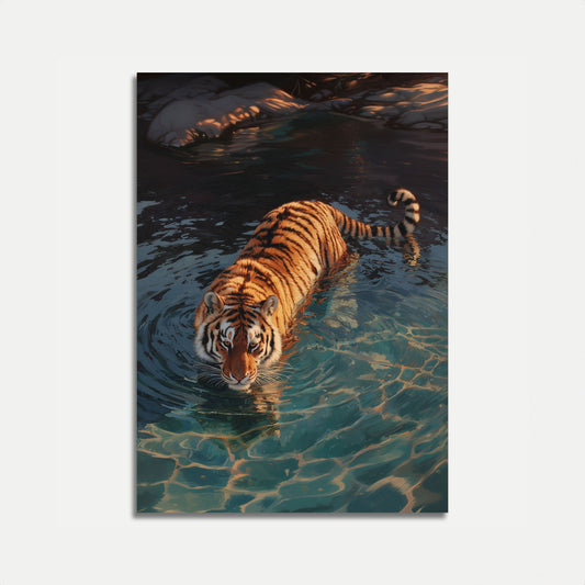 Majestic Tiger Waters Poster
