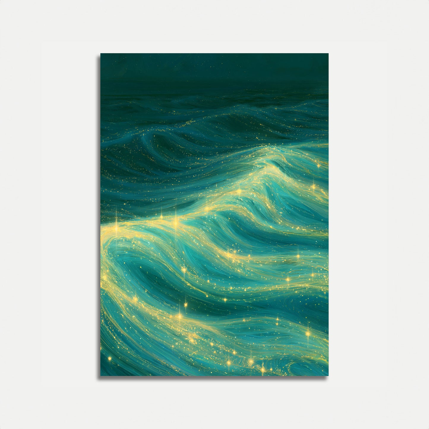 Gouden Lichtgolven Poster
