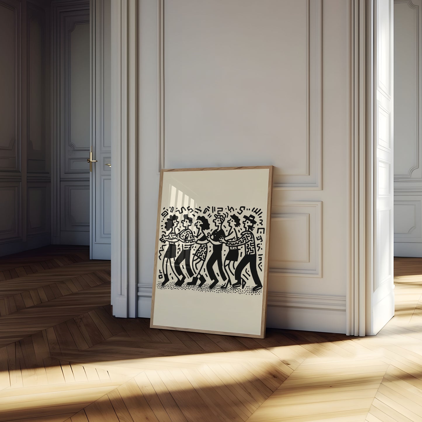 Affiche rétro de personnages dansants