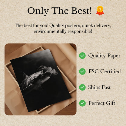 Great Hammerhead Shark Dark Poster