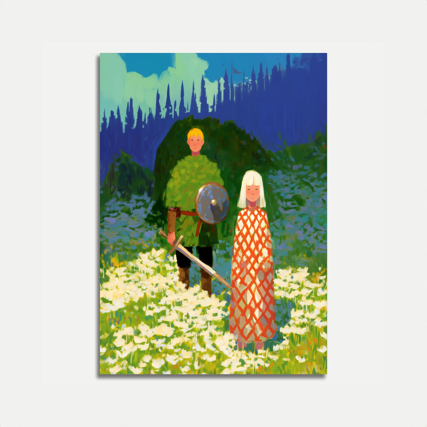 Plakat Średniowiecznych Wojowników w Rozkwicie