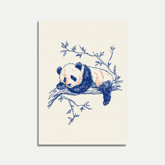 Sleepy Panda Branch Poster