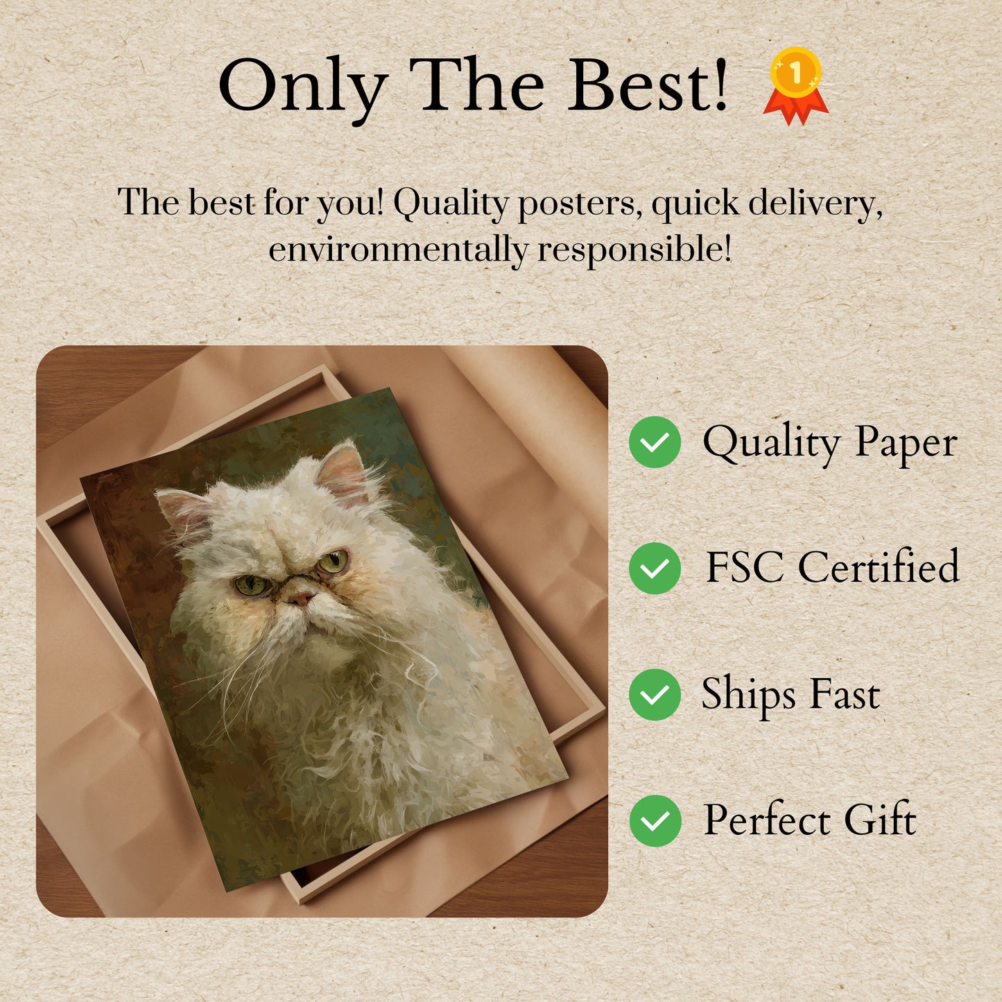 Majestätisches weißes persisches Katzen-Poster