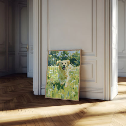 Golden Retriever in Wildflower Field Poster