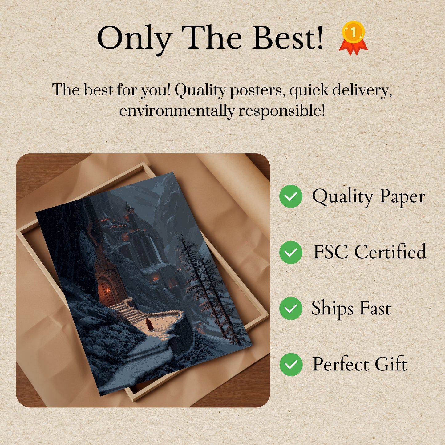 Medieval Castle in Winter Poster