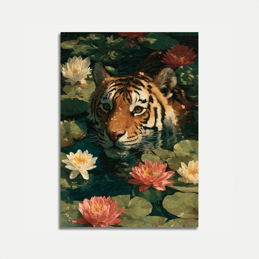 Tranquil Tiger Lily Pond Poster