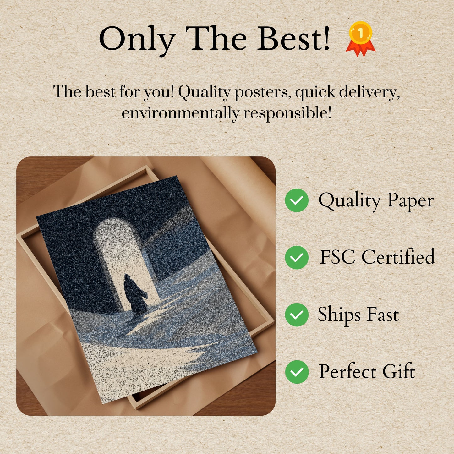 Hooded Figure Desert Gateway Poster