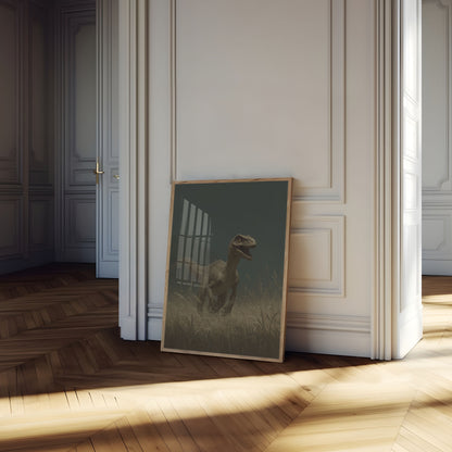 Prehistoric Predator in Grass Poster