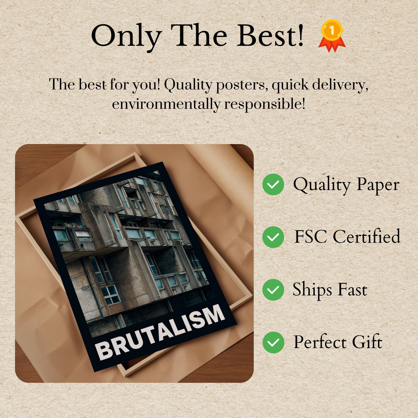 Brutalist Architecture Urban Poster