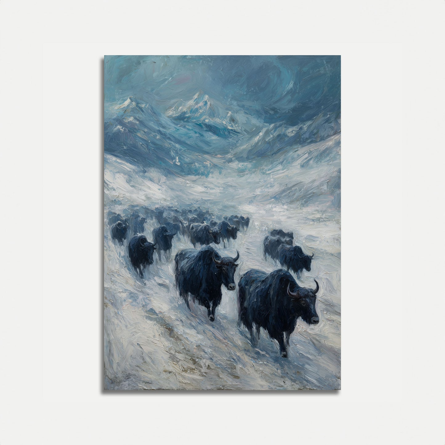 Poster di Yak nella Neve Alpina