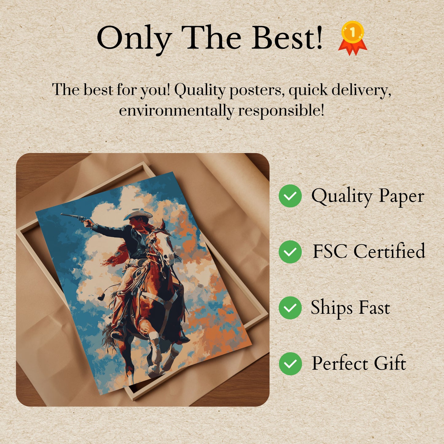 Cowboy Gunslinger Gallop Poster