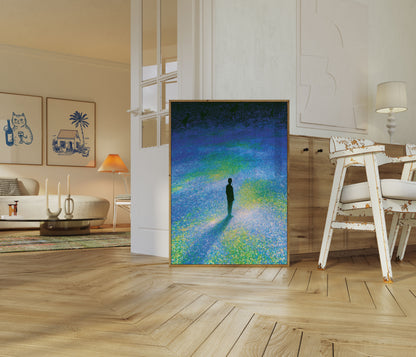 Solitary Figure in Starlight Poster