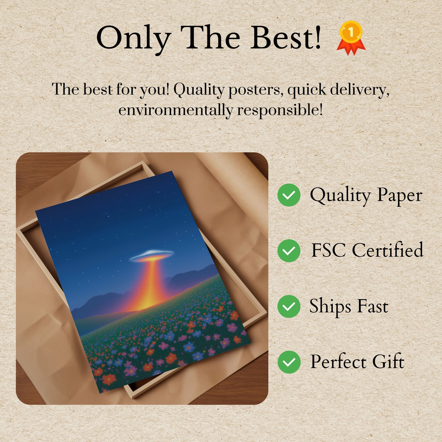 Alien Encounter Flower Field Poster