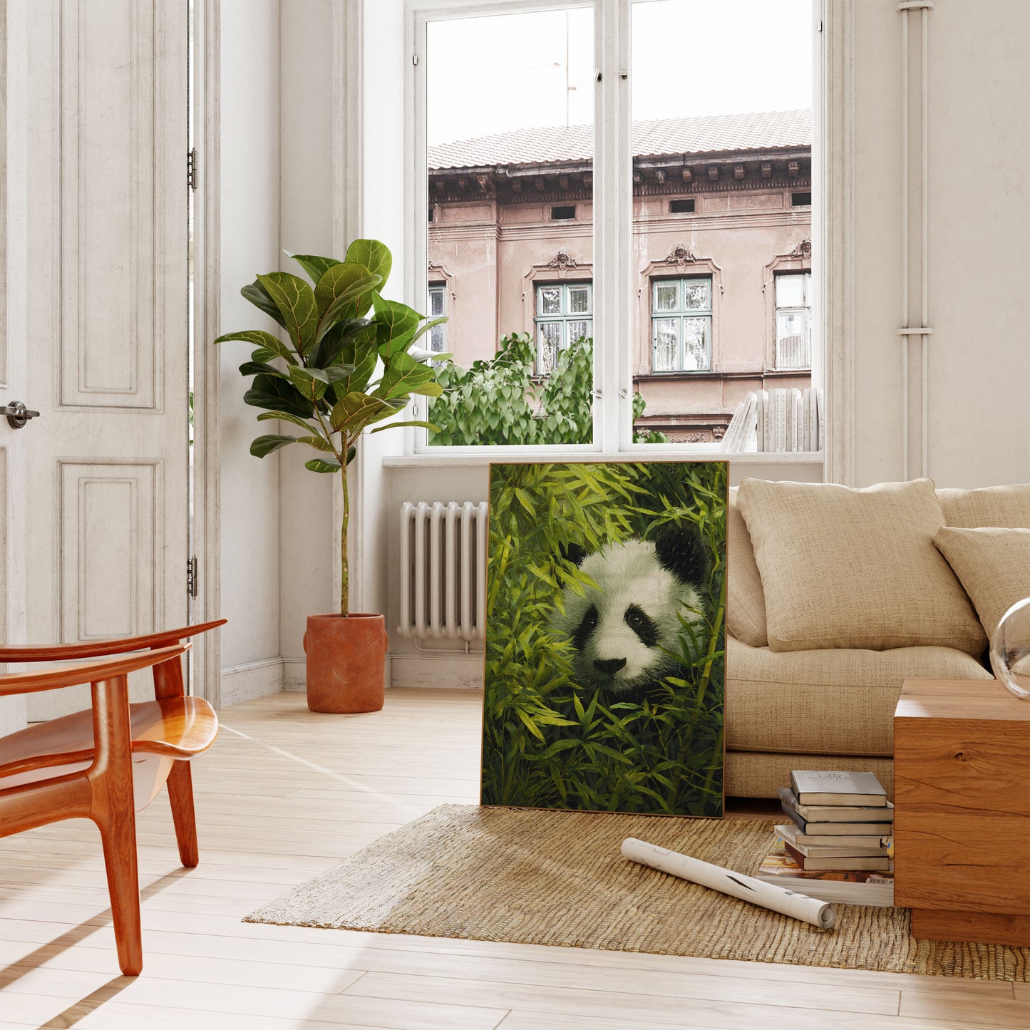 Gentle Panda Bamboo Forest Poster