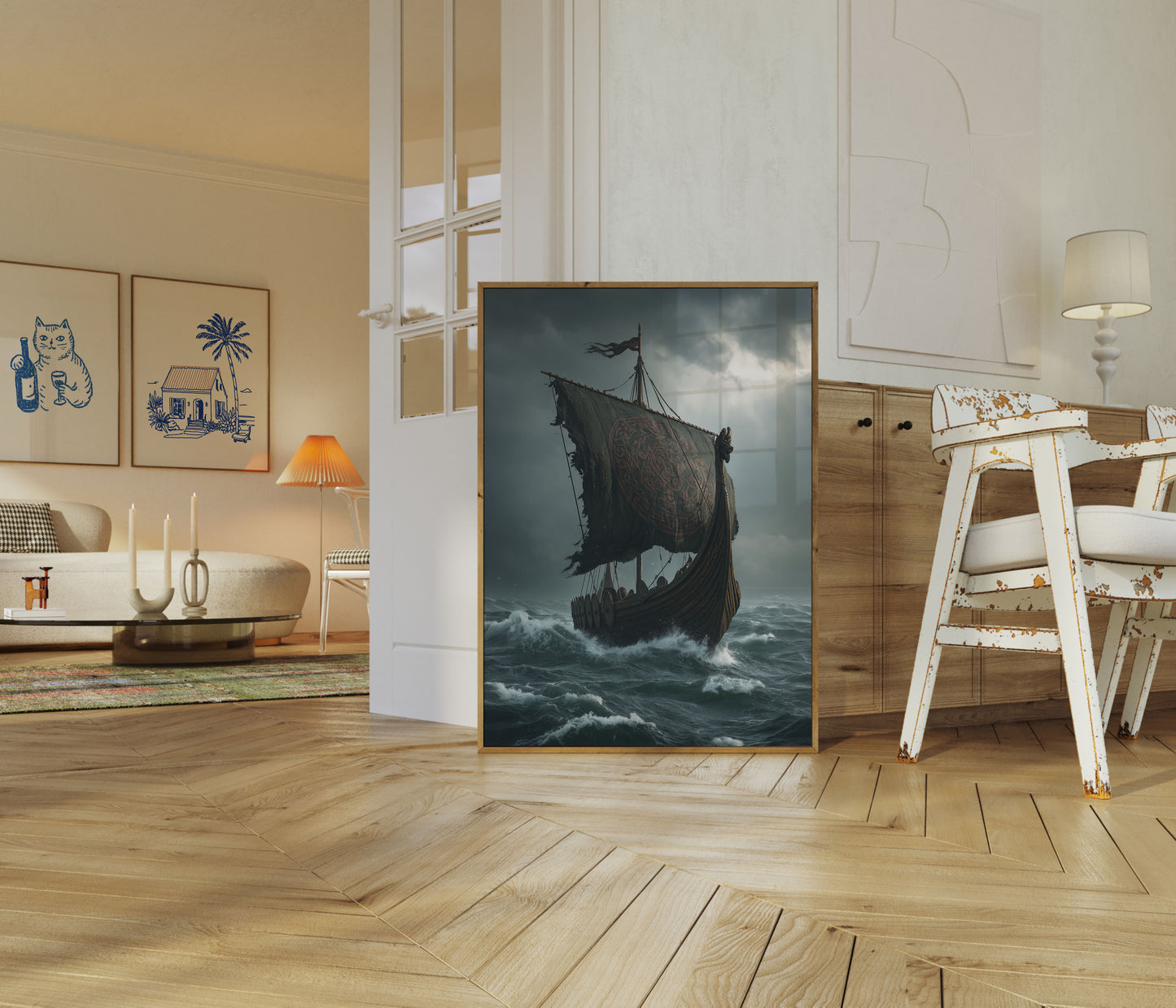 Stormy Viking Voyage Poster