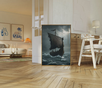 Stormy Viking Voyage Poster