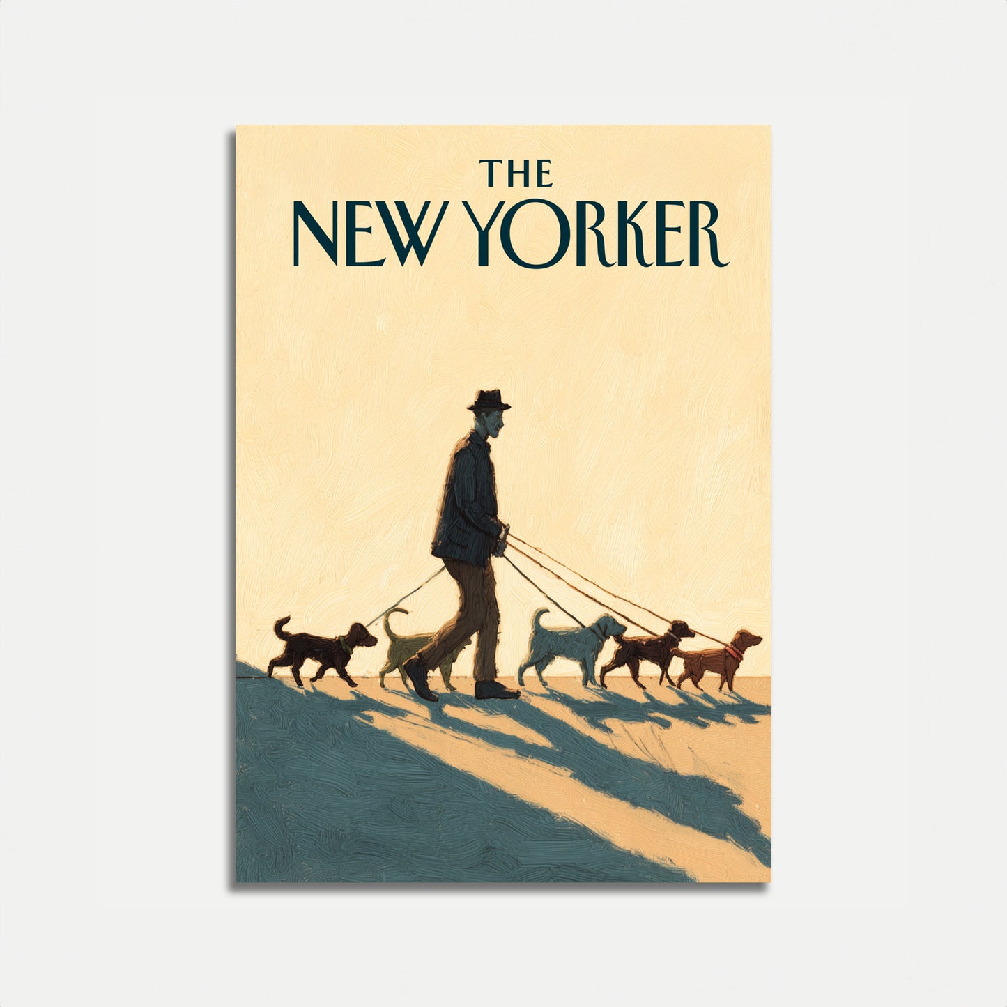 Dog Walker New York Sunset Poster