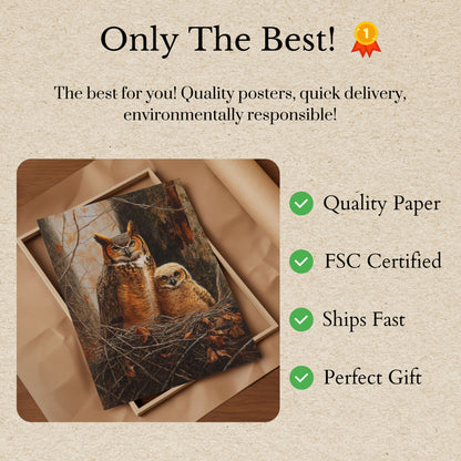 Affiche Famille de la Chouette à Cornes