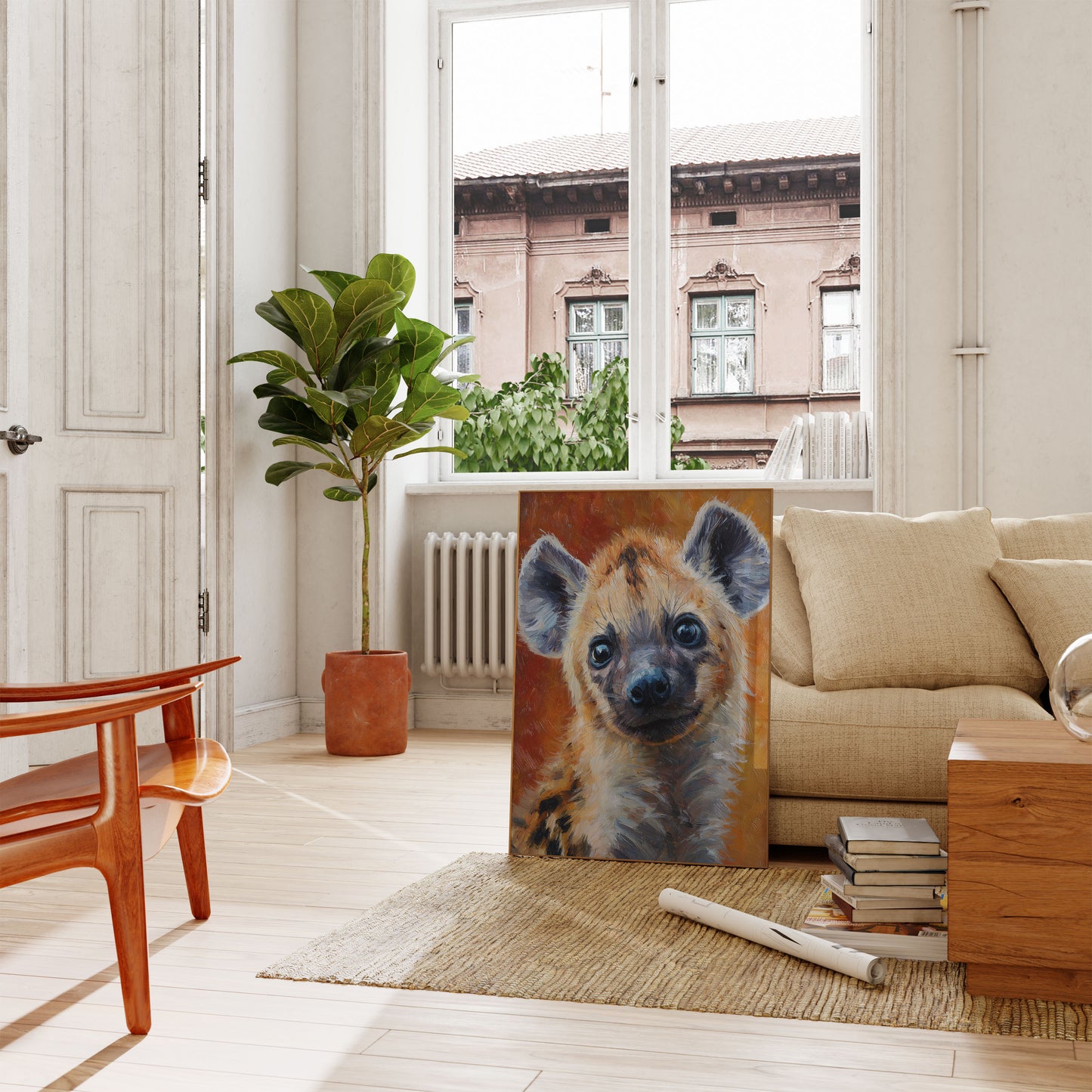 Flekkete hyenportrett plakat